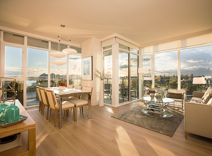 promontory dining and living big windows